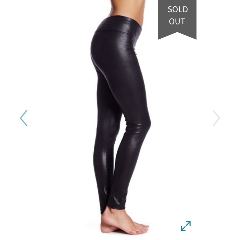 Hale Bob black faux leather legging size Small